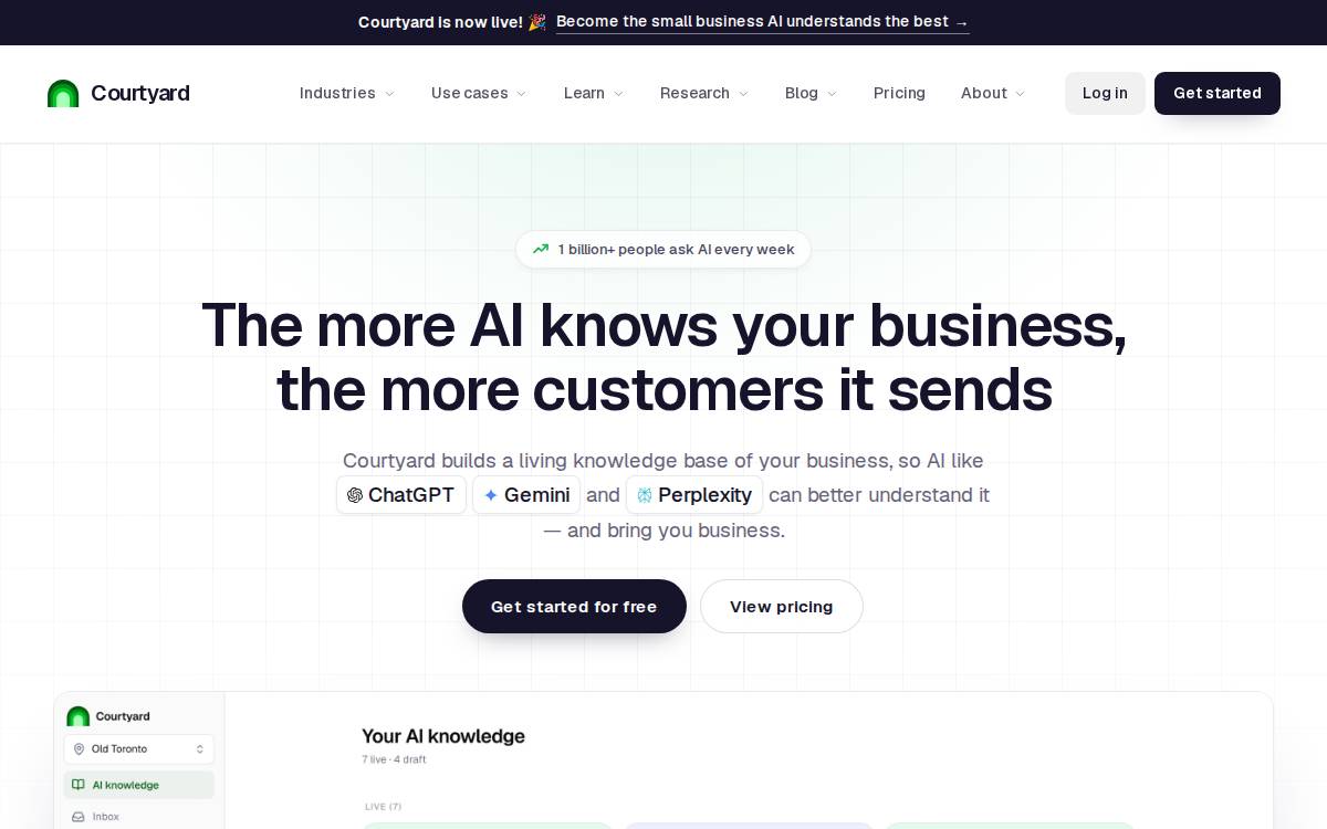 Courtyard website preview