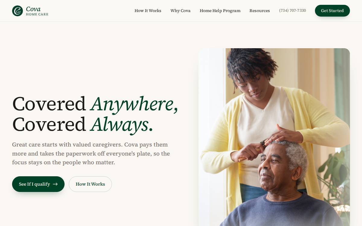Cova website preview