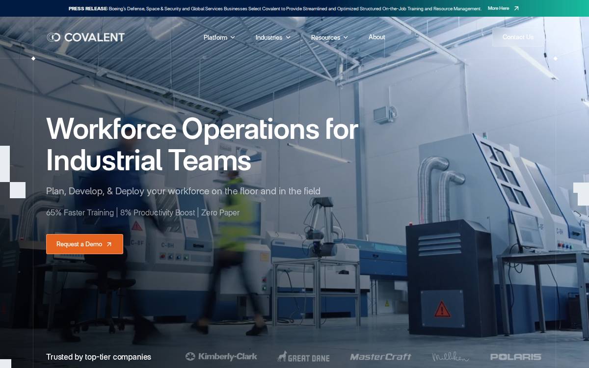 Covalent website preview