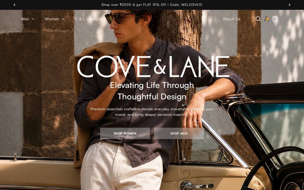 Coveandlane website preview