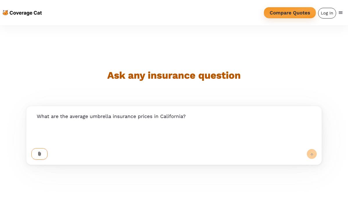 Coverage Cat website preview
