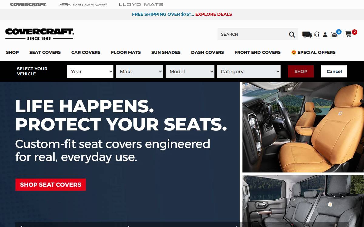Covercraft Industries website preview