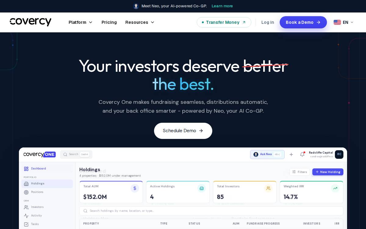 Covercy website preview