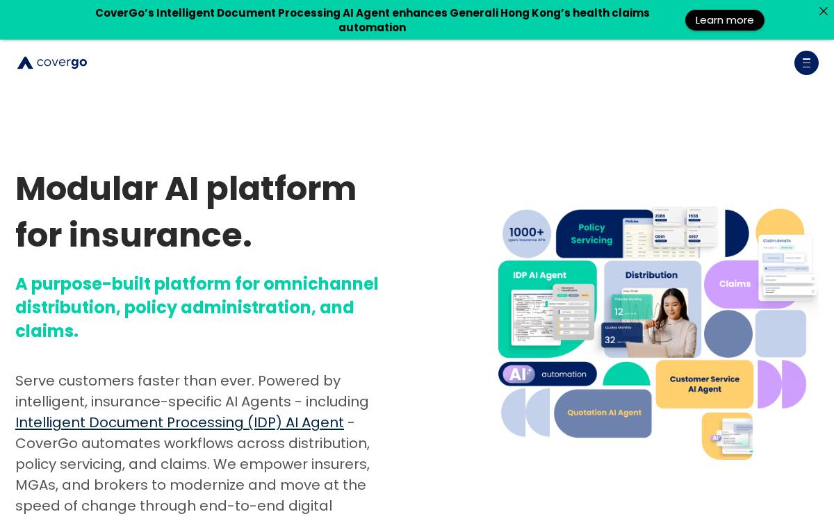Covergo website preview