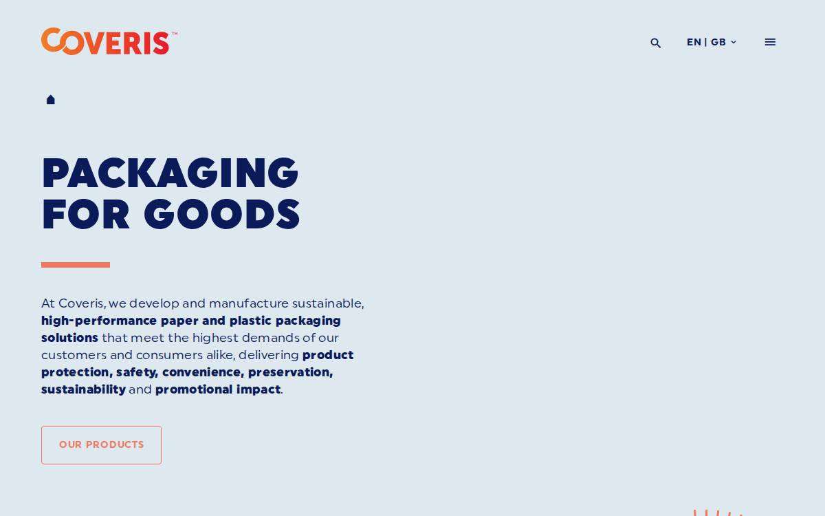Coveris website preview