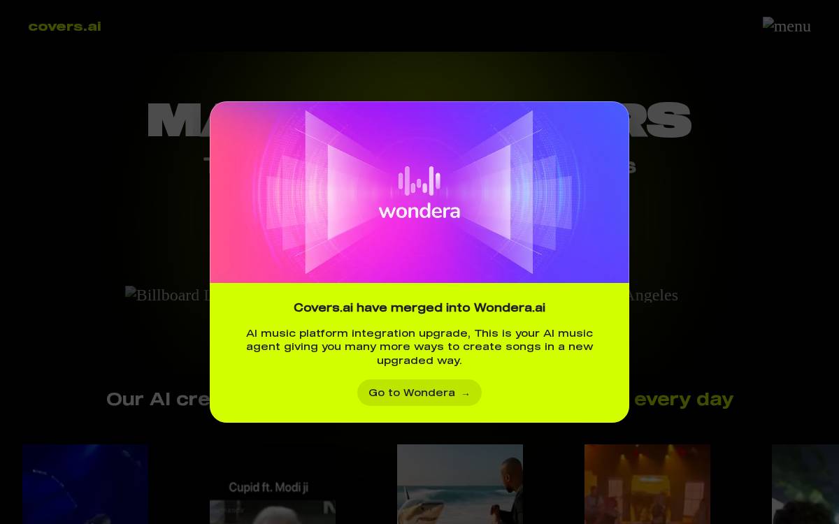 Covers website preview