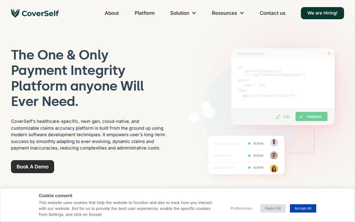 CoverSelf website preview