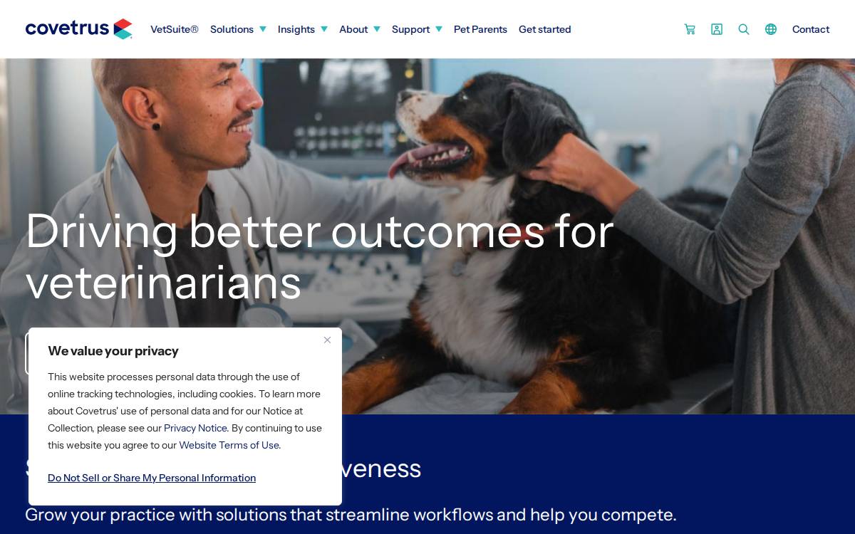 Covetrus website preview