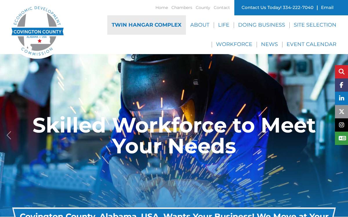 Covington County Economic Development Commission website preview