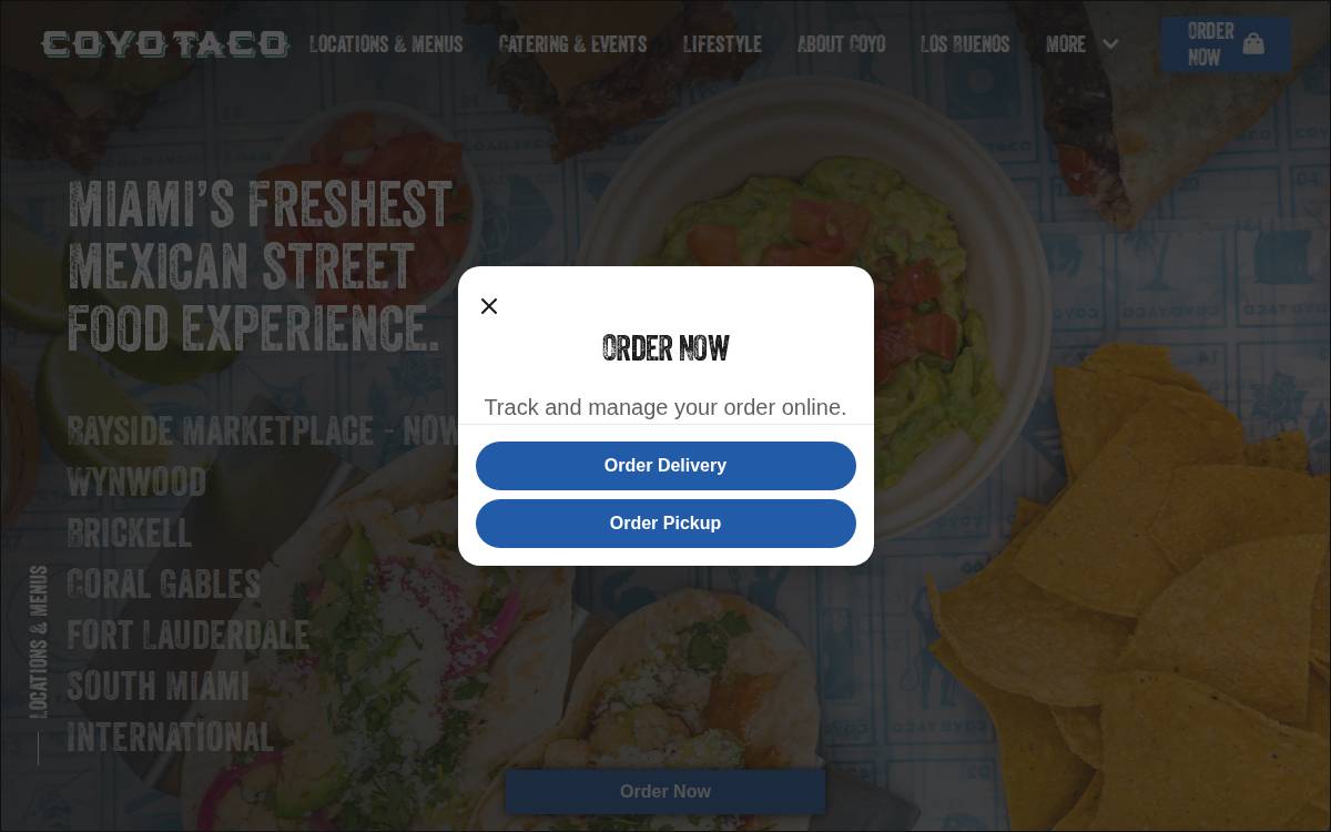 Coyo Taco website preview