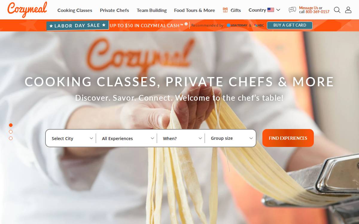Cozymeal website preview