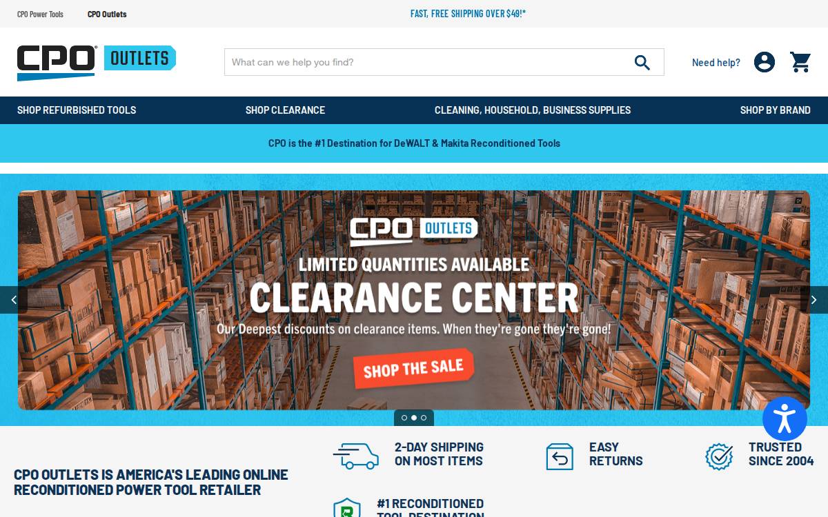 Cpooutlets website preview