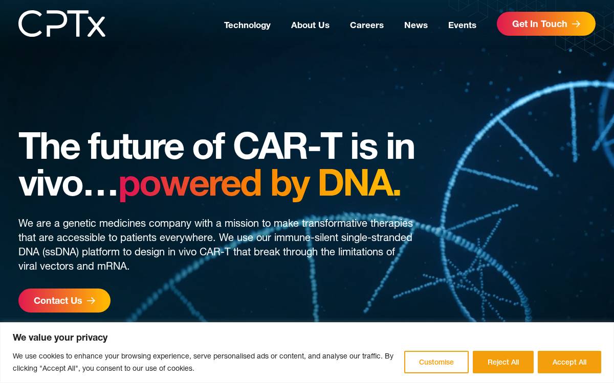Cptx website preview