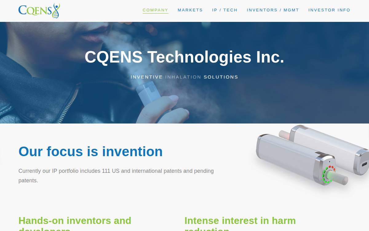 CQENS Technologies website preview