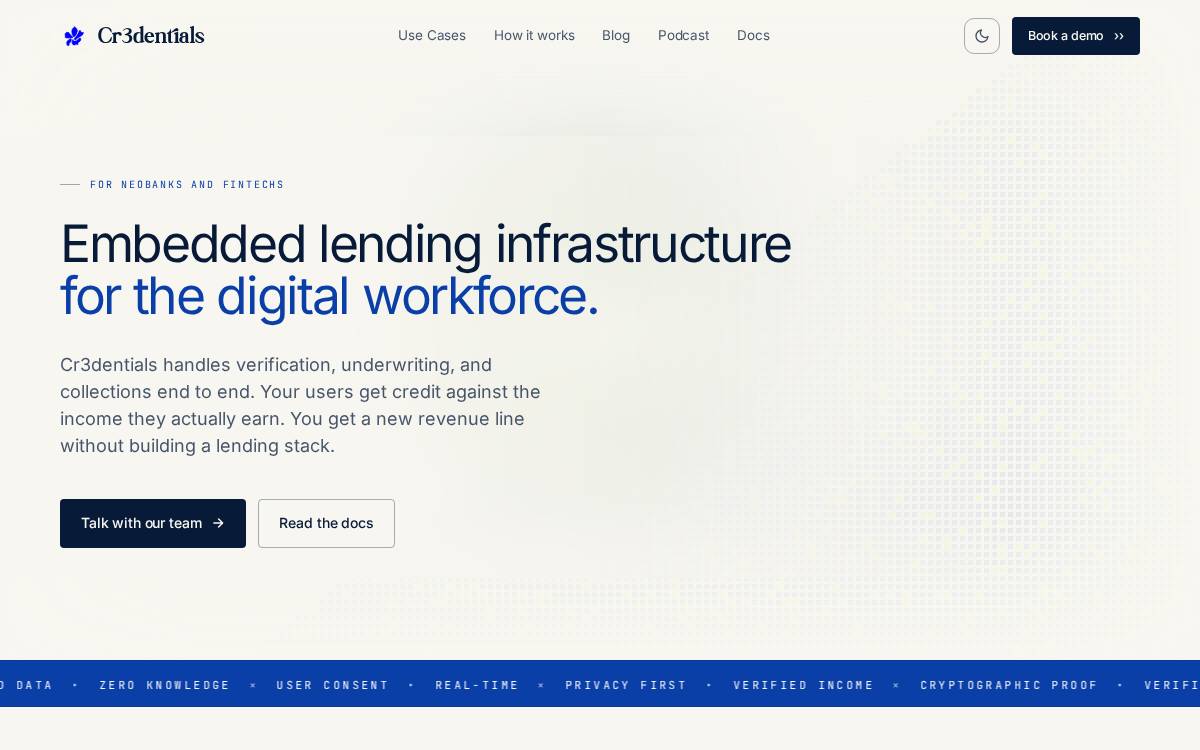 Cr3dentials website preview