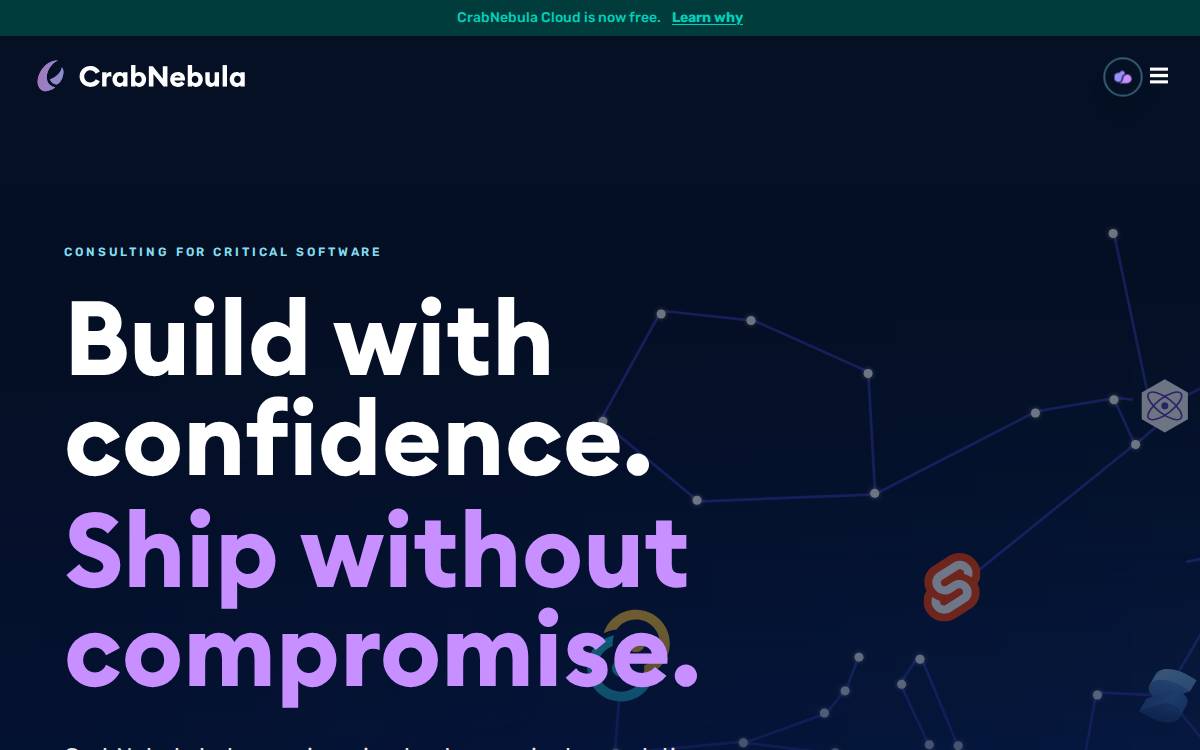 CrabNebula website preview