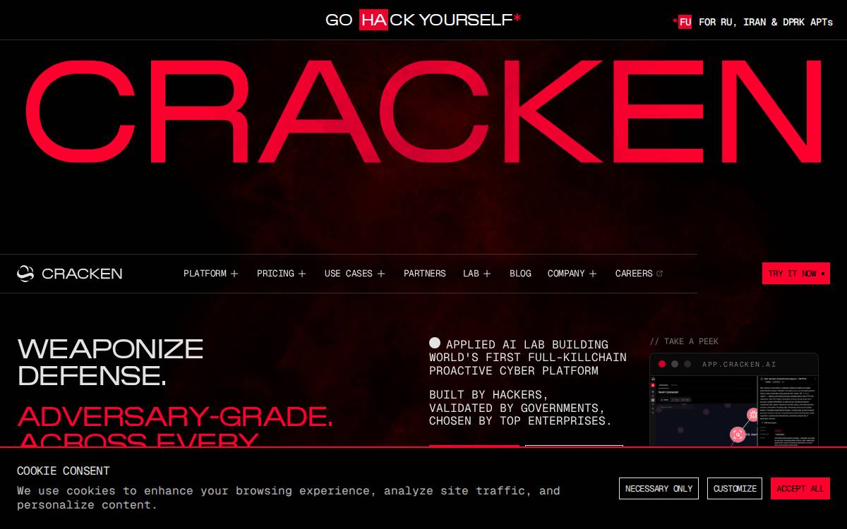 Cracken website preview