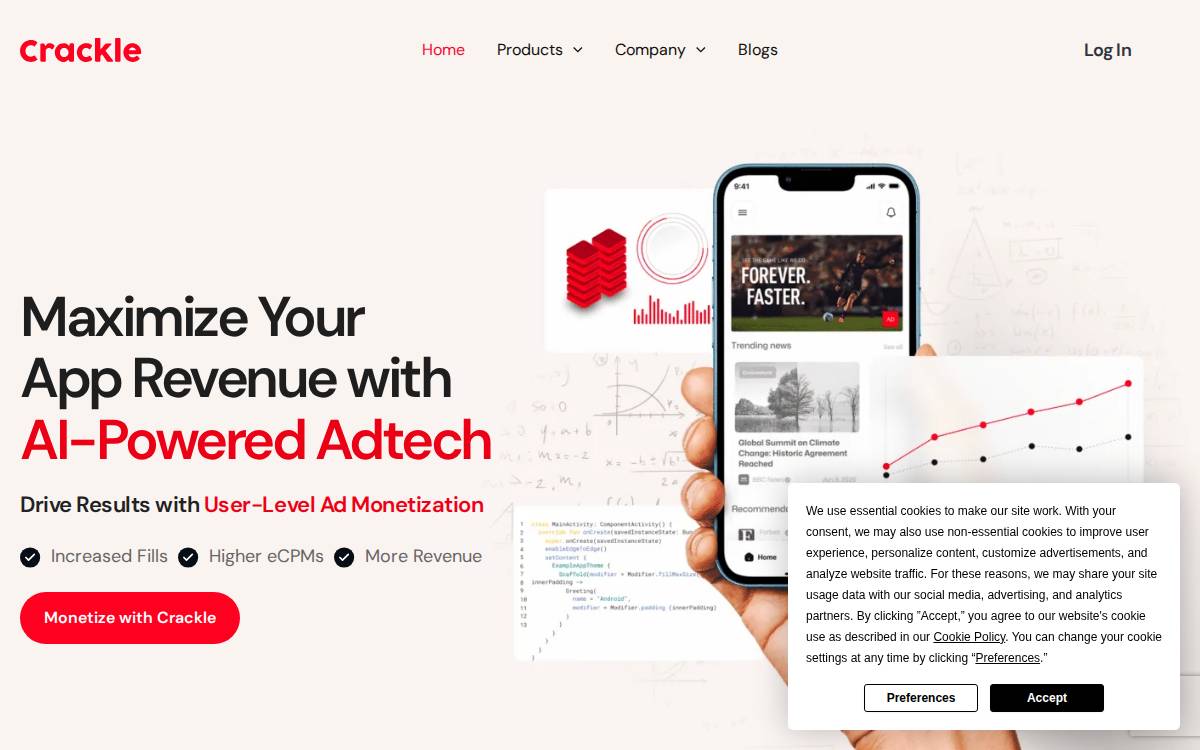 Crackle website preview