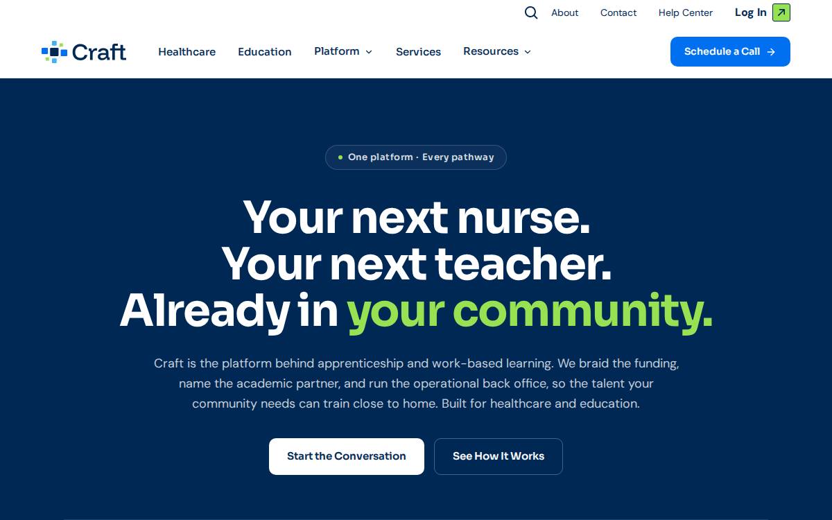 Craft Education website preview