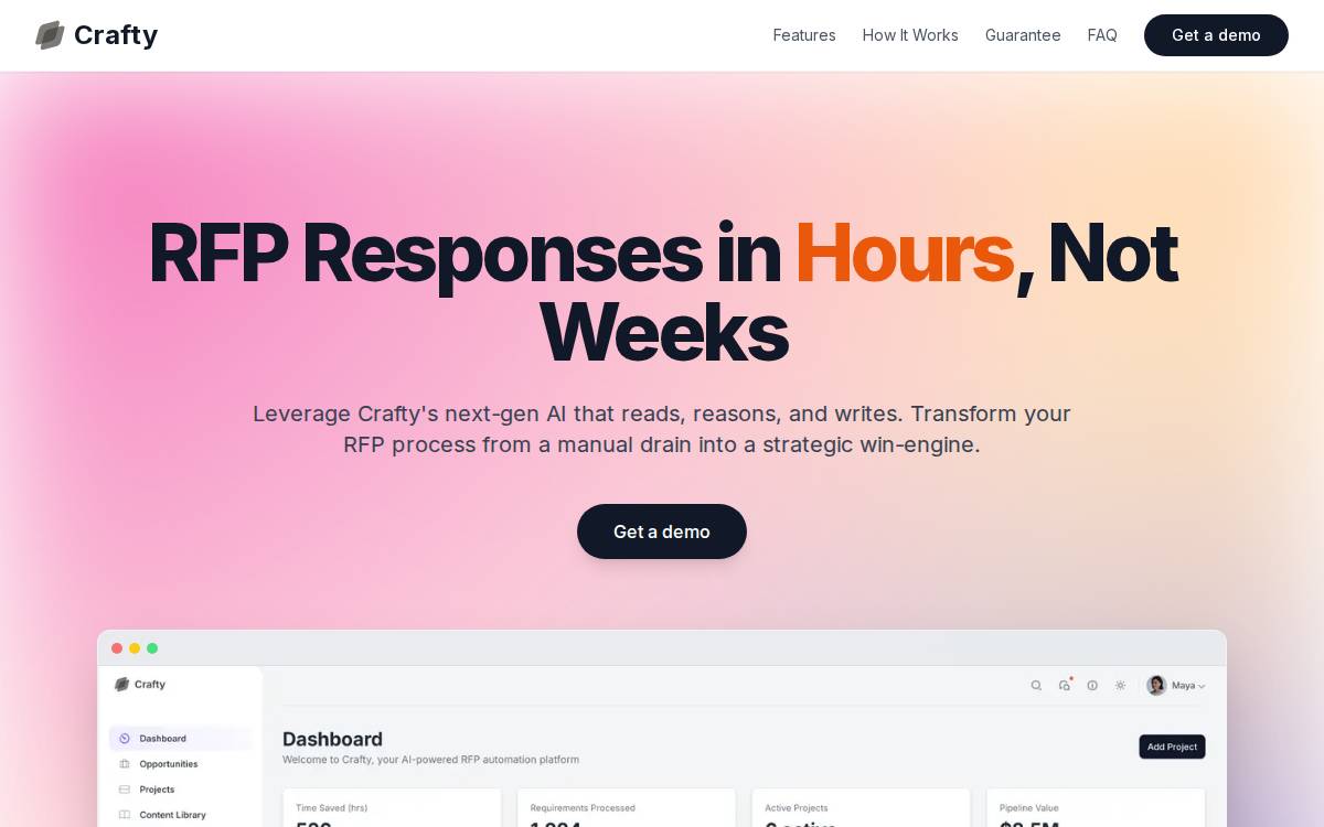 Crafty website preview