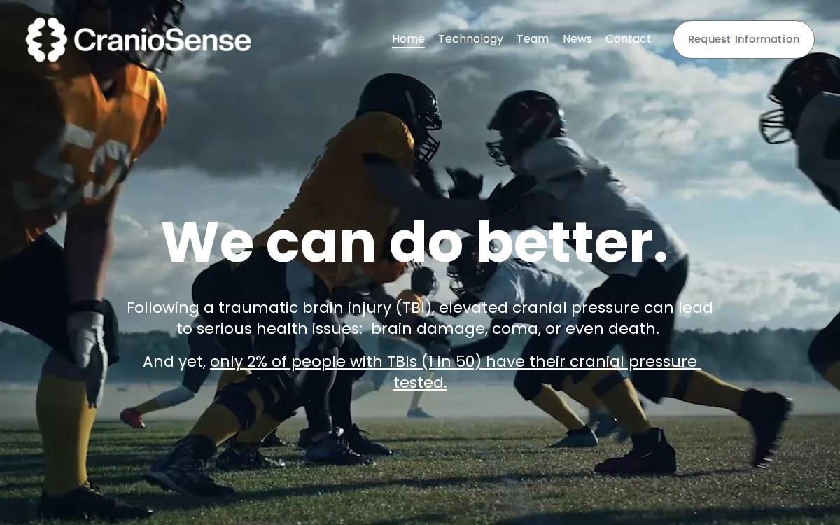 CranioSense website preview