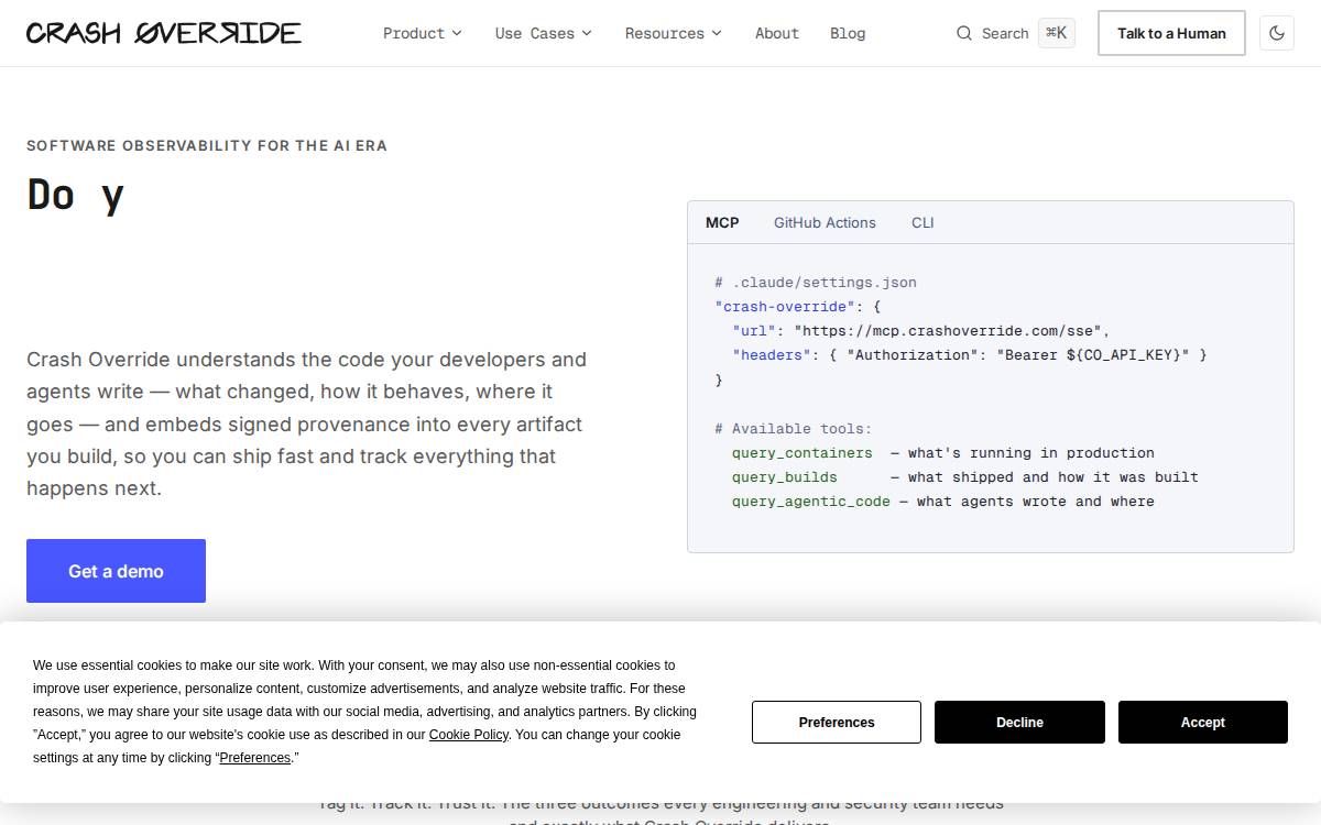 Crash Override website preview