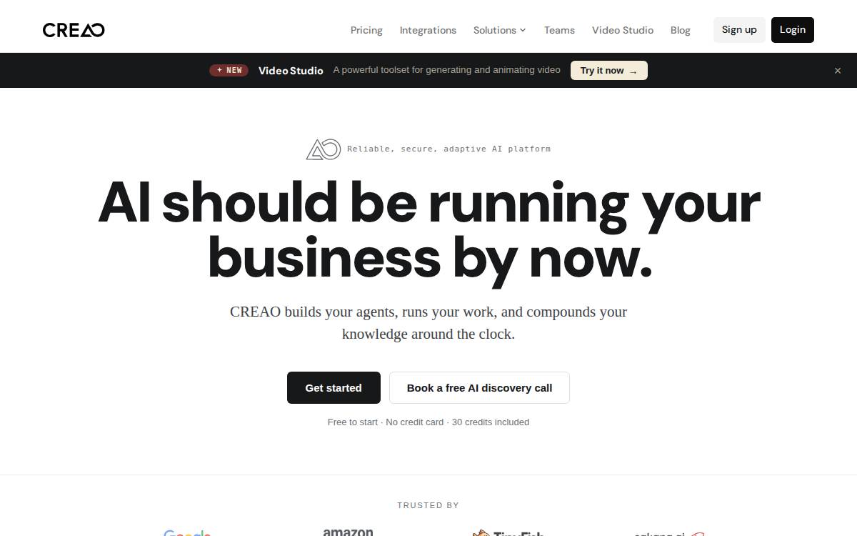 CREAO AI website preview