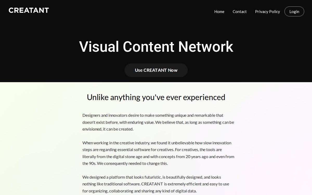 CREATANT, Inc. website preview