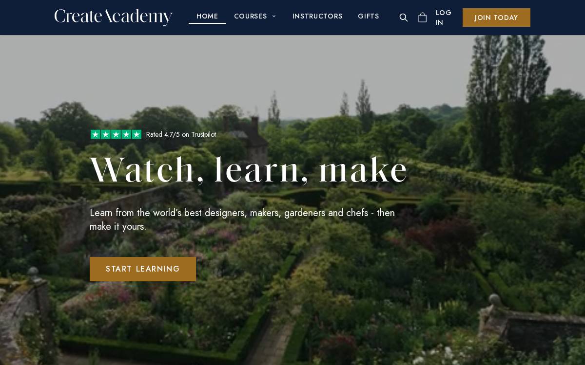 Create Academy website preview