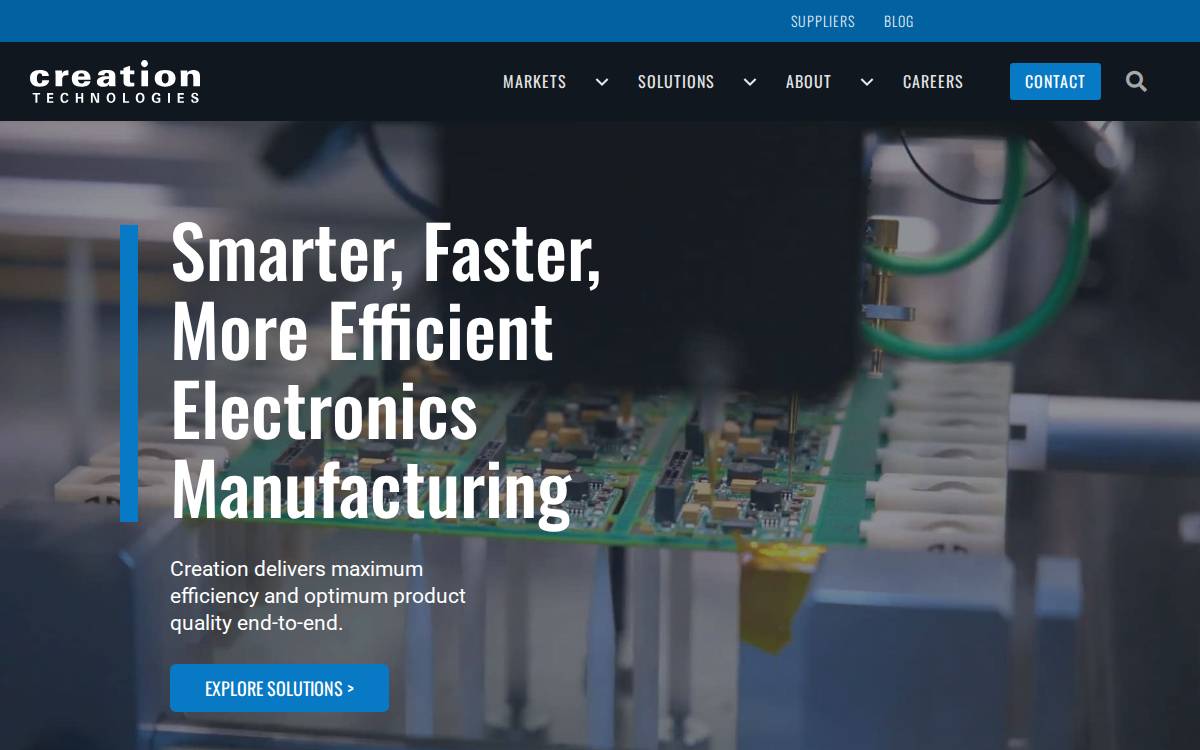 Creation Technologies website preview