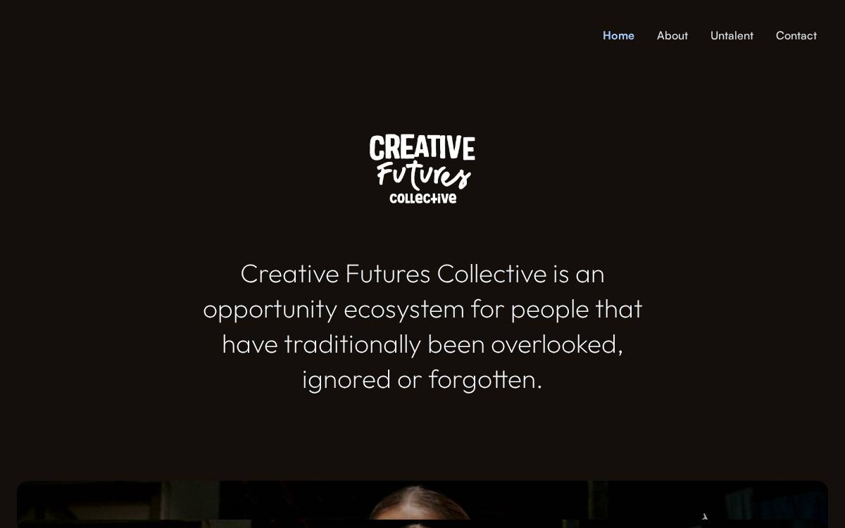 Creative Futures Collective website preview