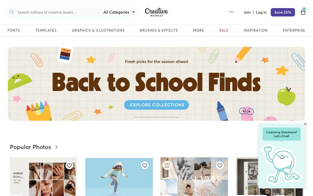 Creative Market website preview