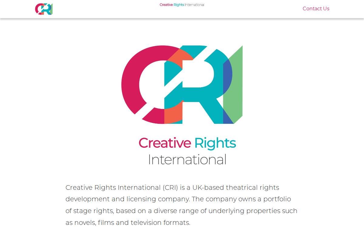 Creative Rights International website preview