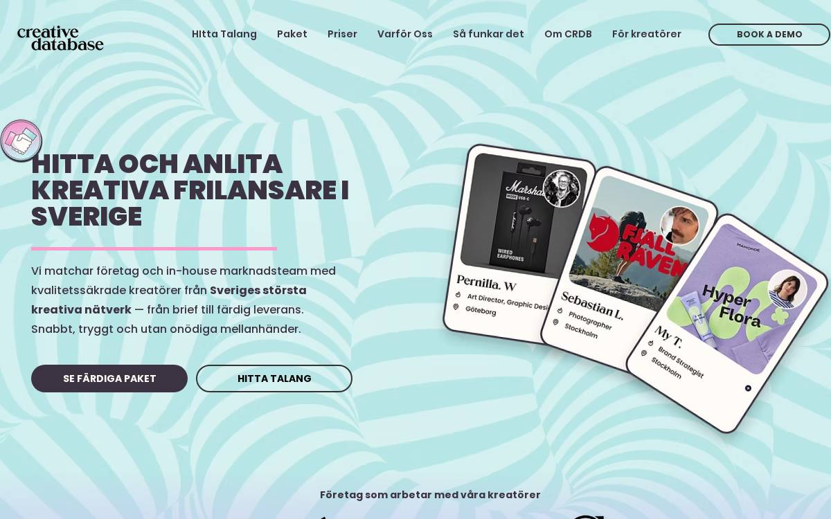 Creativedatabase website preview