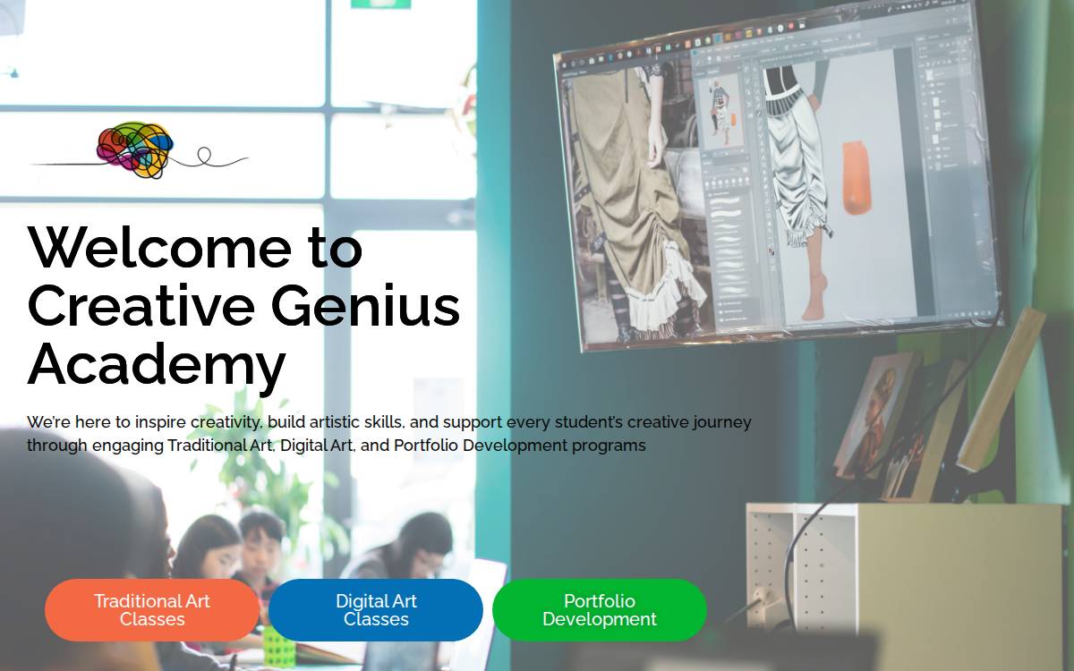 Creativegeniusacademy website preview