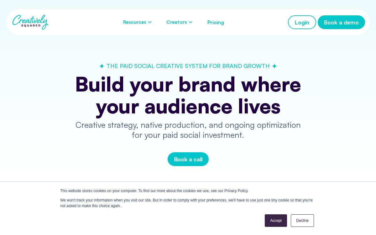 Creatively Squared website preview