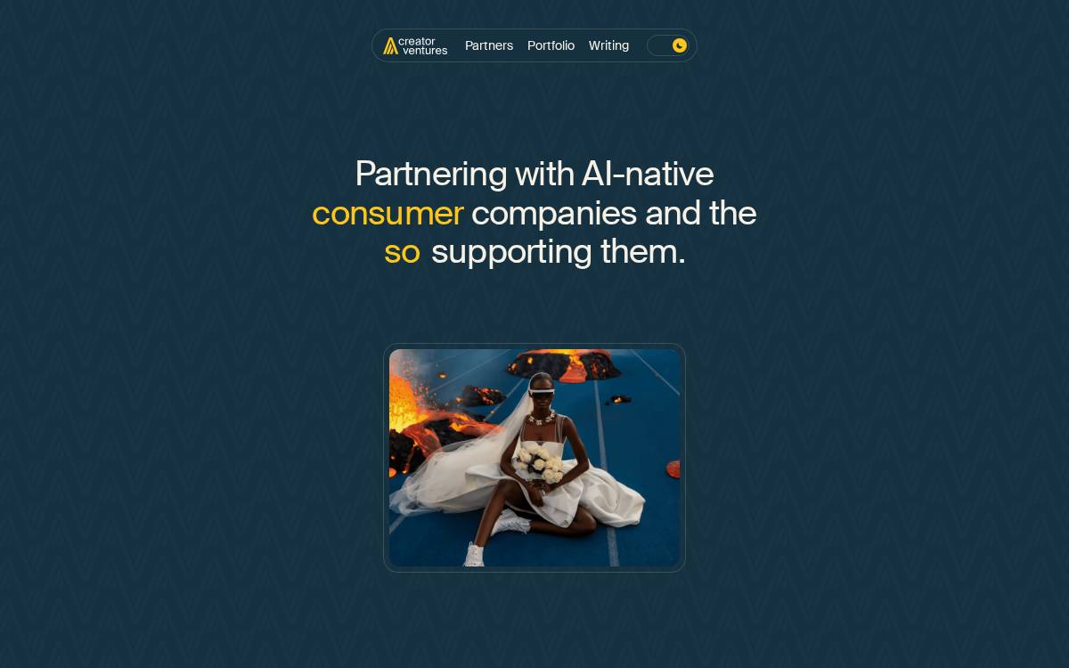 Creator Ventures website preview