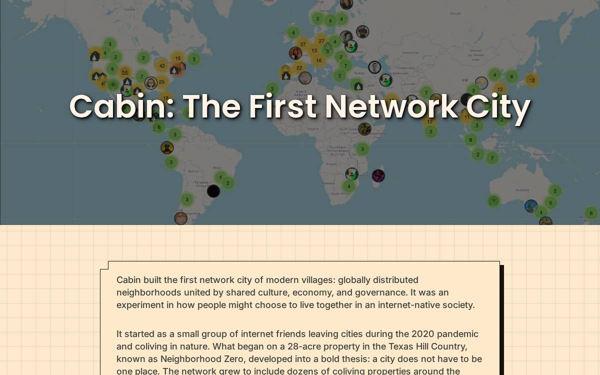 Creatorcabins website preview