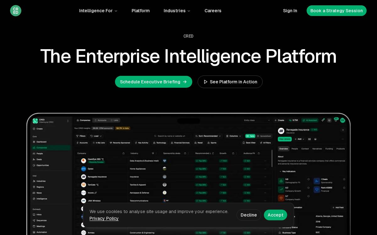 Cred Investments website preview