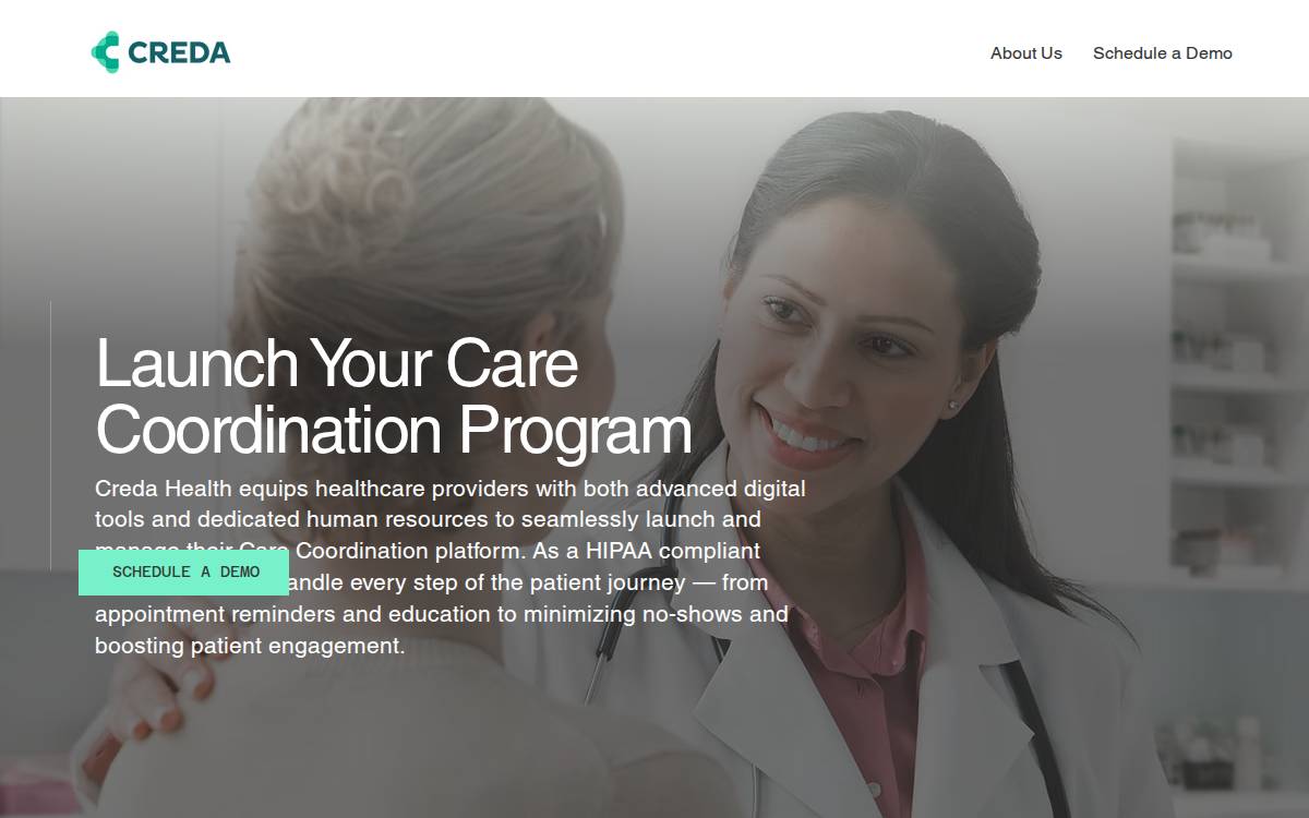 Creda Health website preview