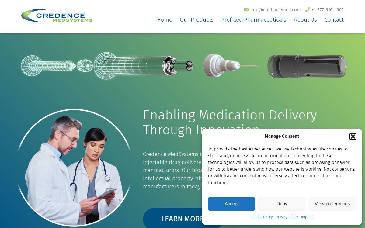 Credence MedSystems website preview