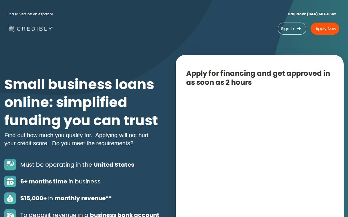 Credibly website preview