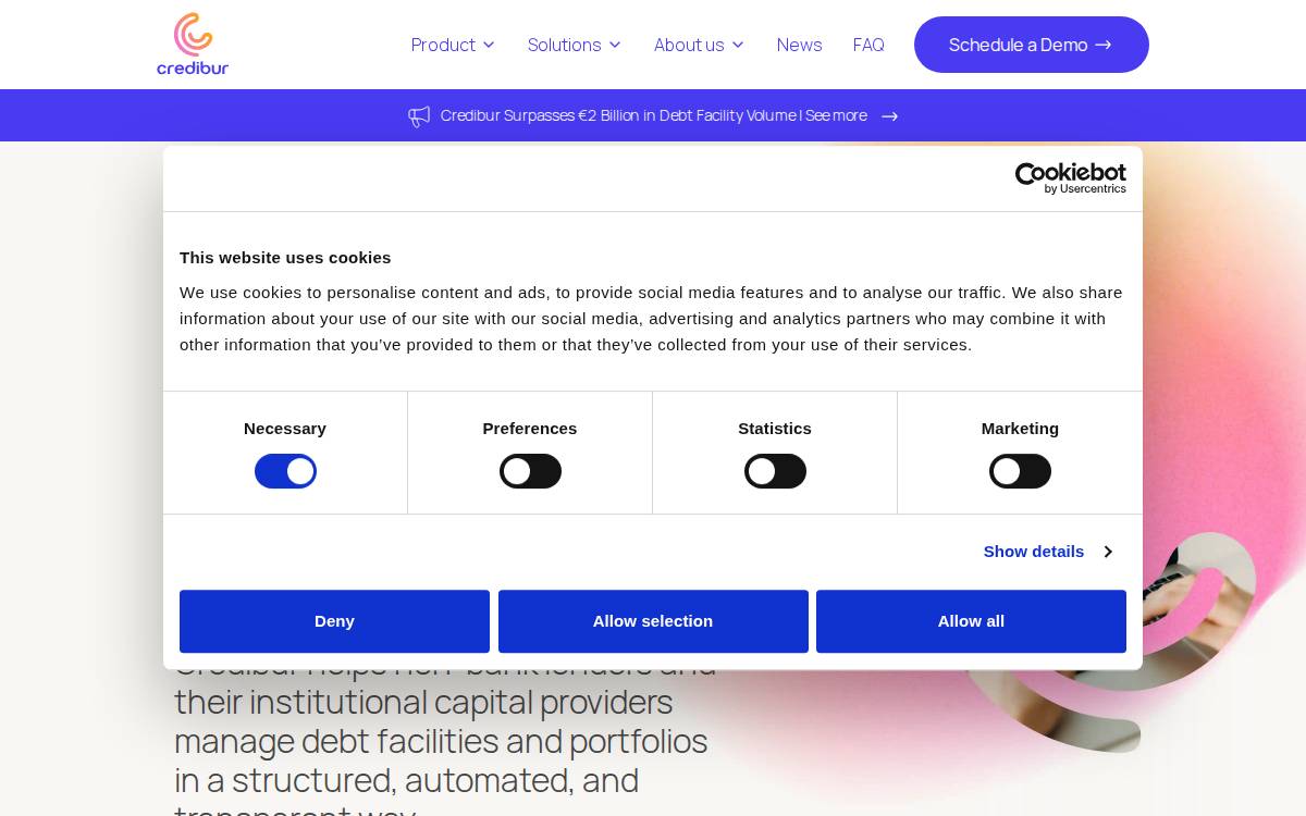 Credibur website preview