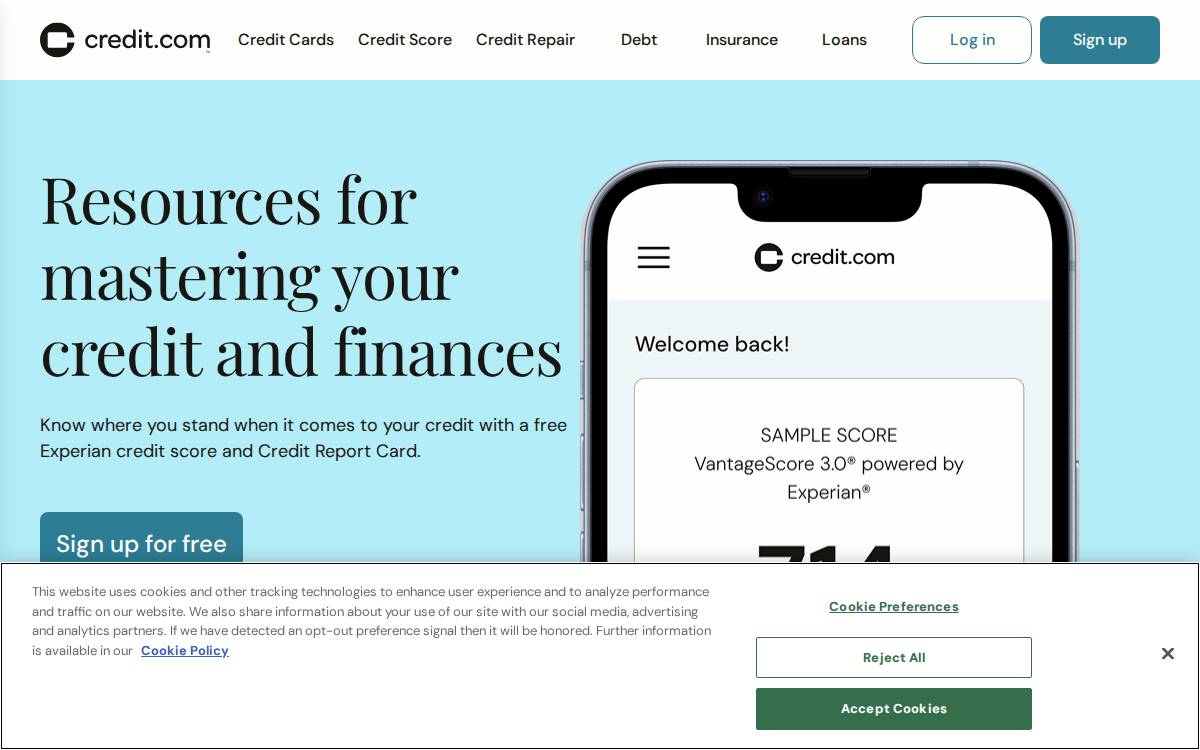 Credit website preview