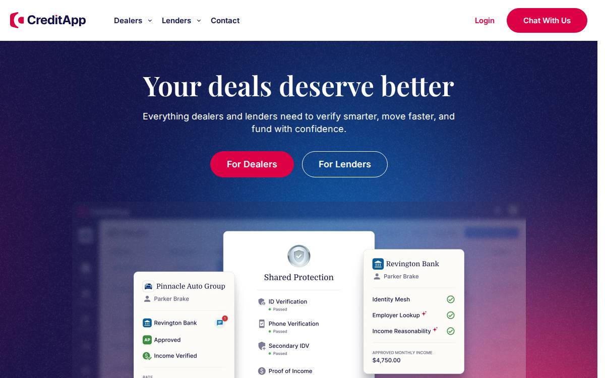 CreditApp website preview