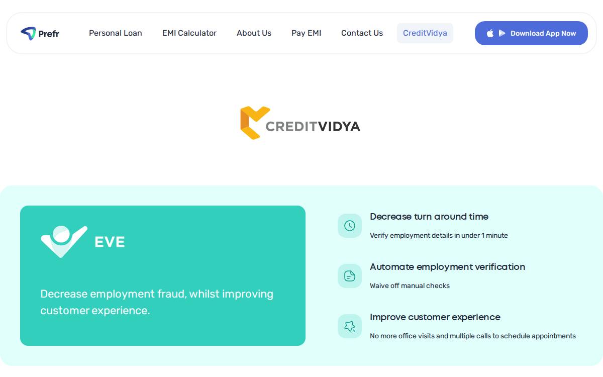 Creditvidya/ Cred website preview
