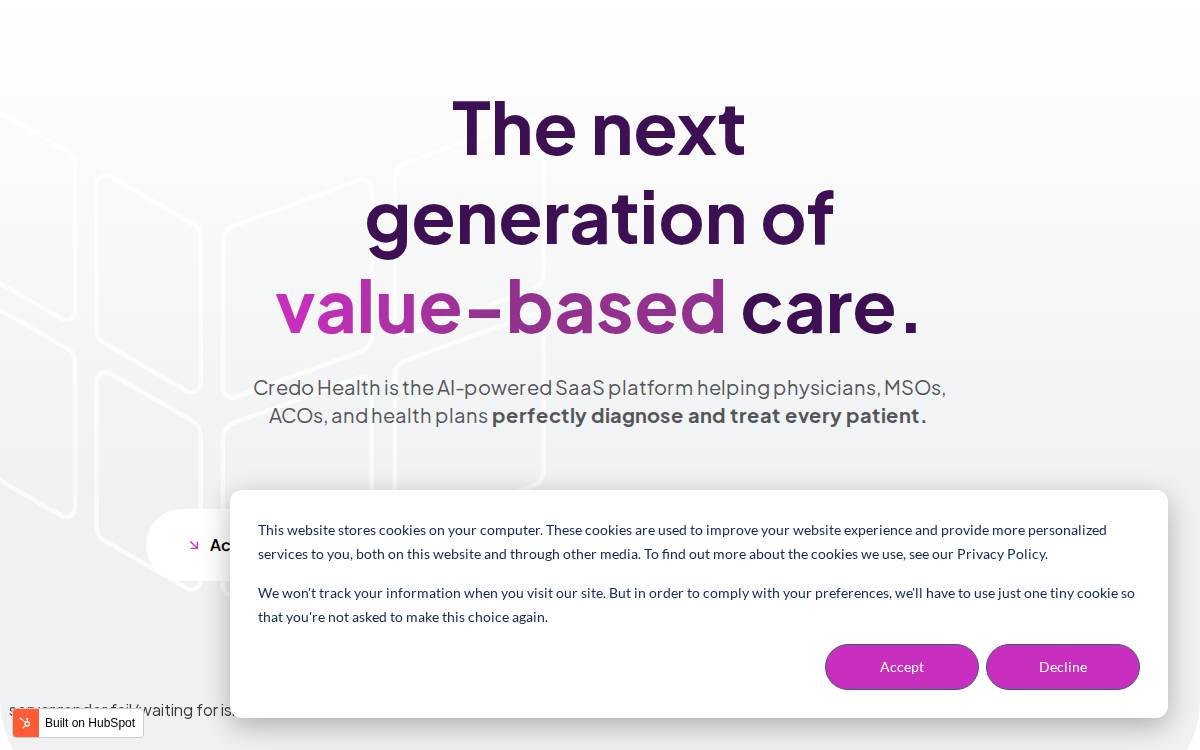 Credo Health website preview