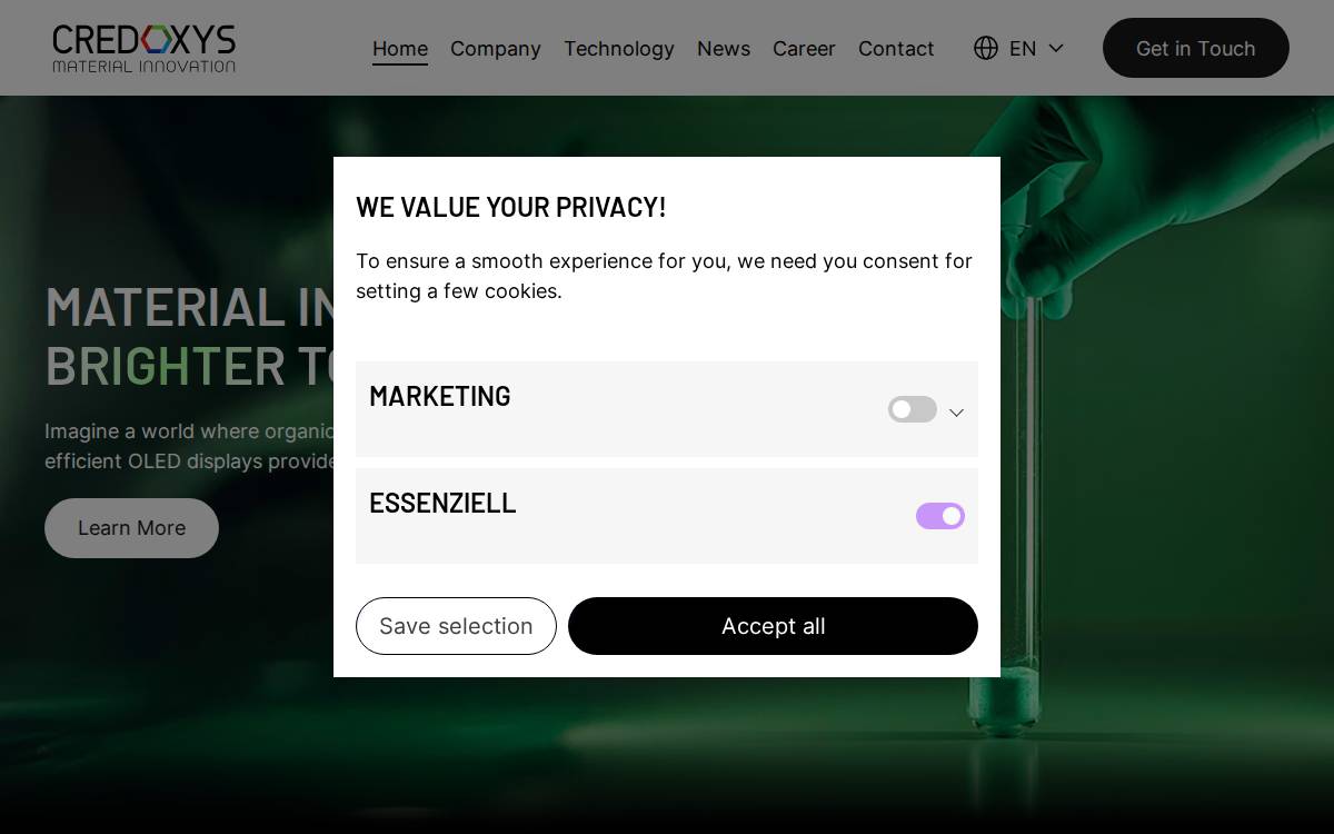 Credoxys website preview