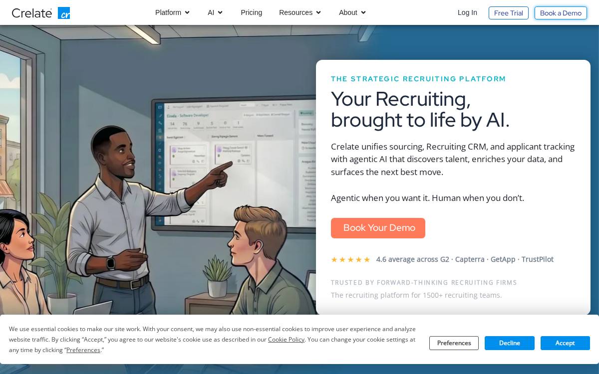 Crelate website preview