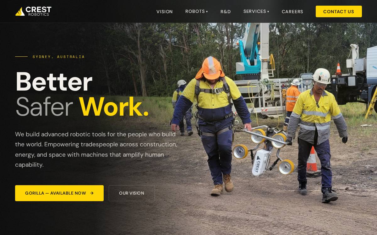 Crest Robotics website preview